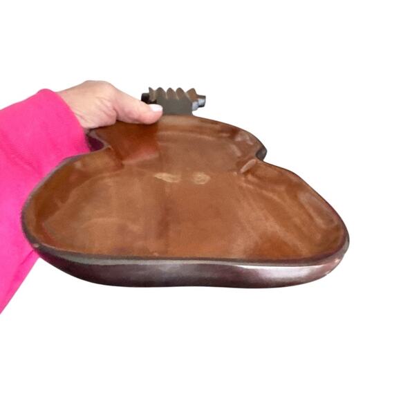 Vintage Wooden Violin Shaped Tray Made in Haiti - Picture 6 of 8
